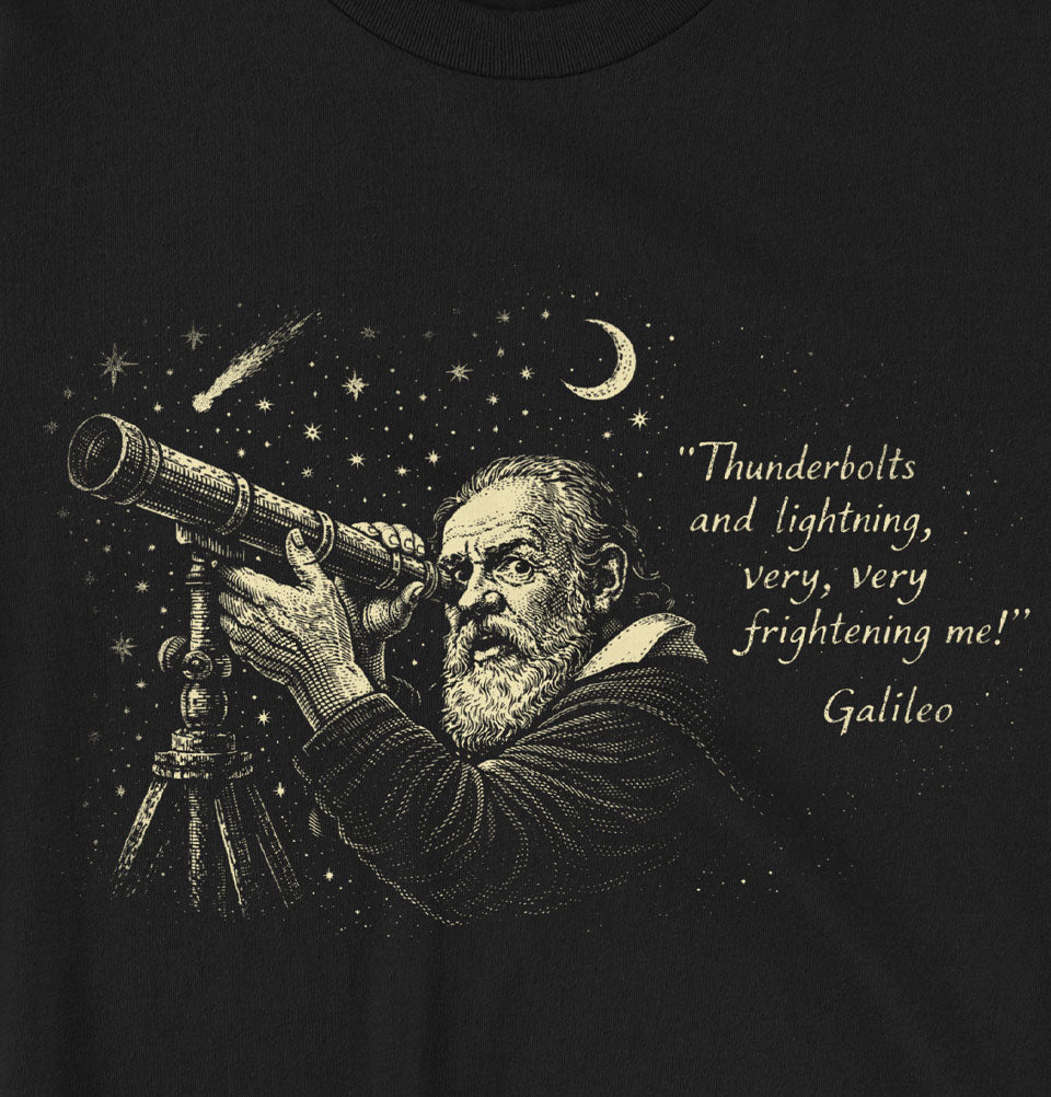 Galileo Telescope Illustration – Screen Printed Astronomy T-Shirt Design