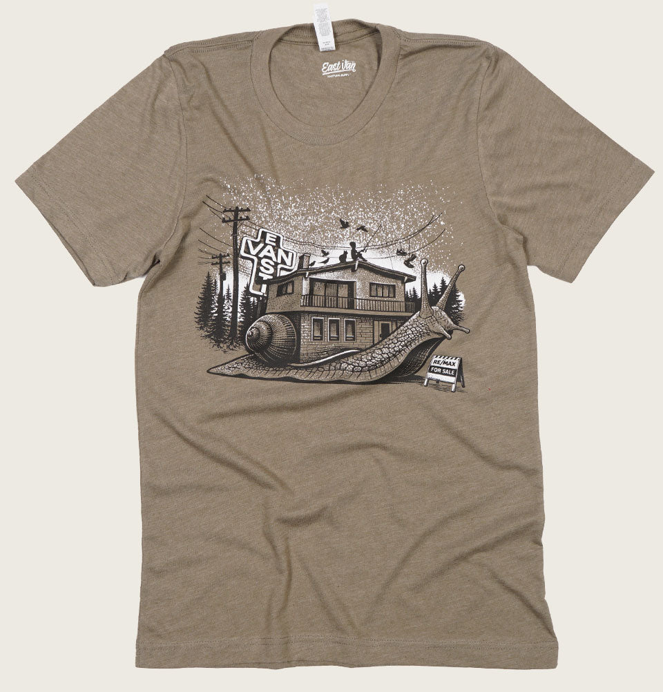 Vancouver Special Snail House Graphic – Screen Printed East Vancouver Shirt