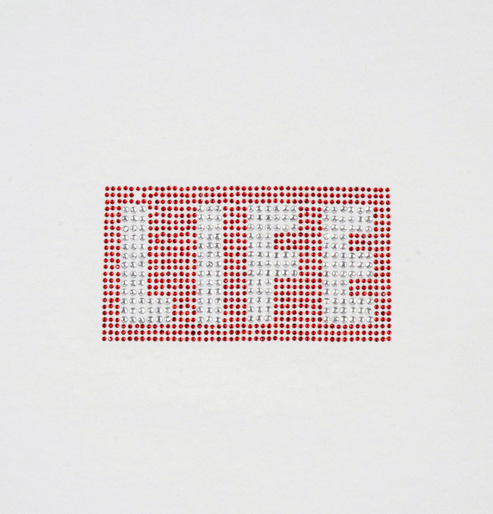 LIFE LOGO RHINESTONE Unisex White T-shirt - Altru Apparel - Tees.ca
