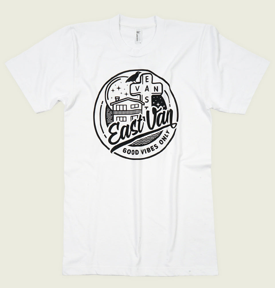 EAST VAN GOOD VIBES Unisex T-shirt - EastVan.Supply - Tees.ca