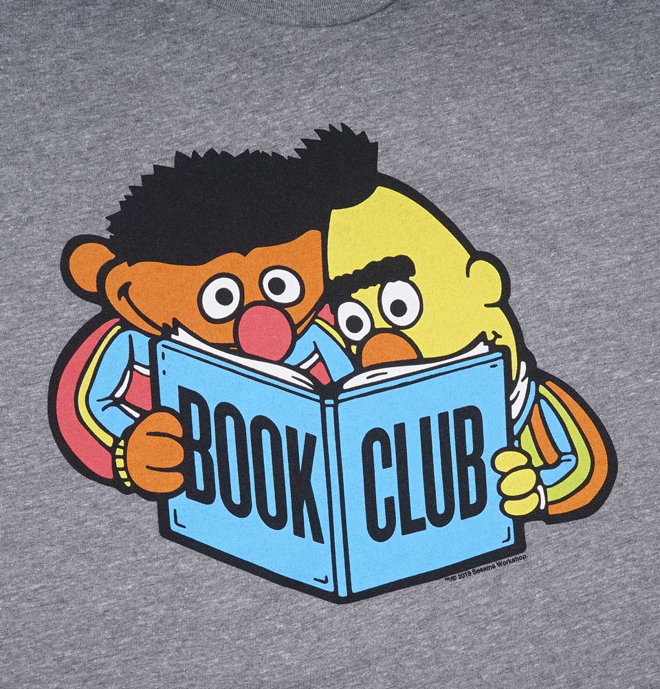 BERT AND ERNIE BOOK CLUB Unisex Heather T-shirt - Out of Print - Tees.ca