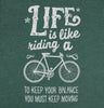 LIFE IS LIKE RIDING A BIKE Unisex T-shirt - Alter Jack - Tees.ca