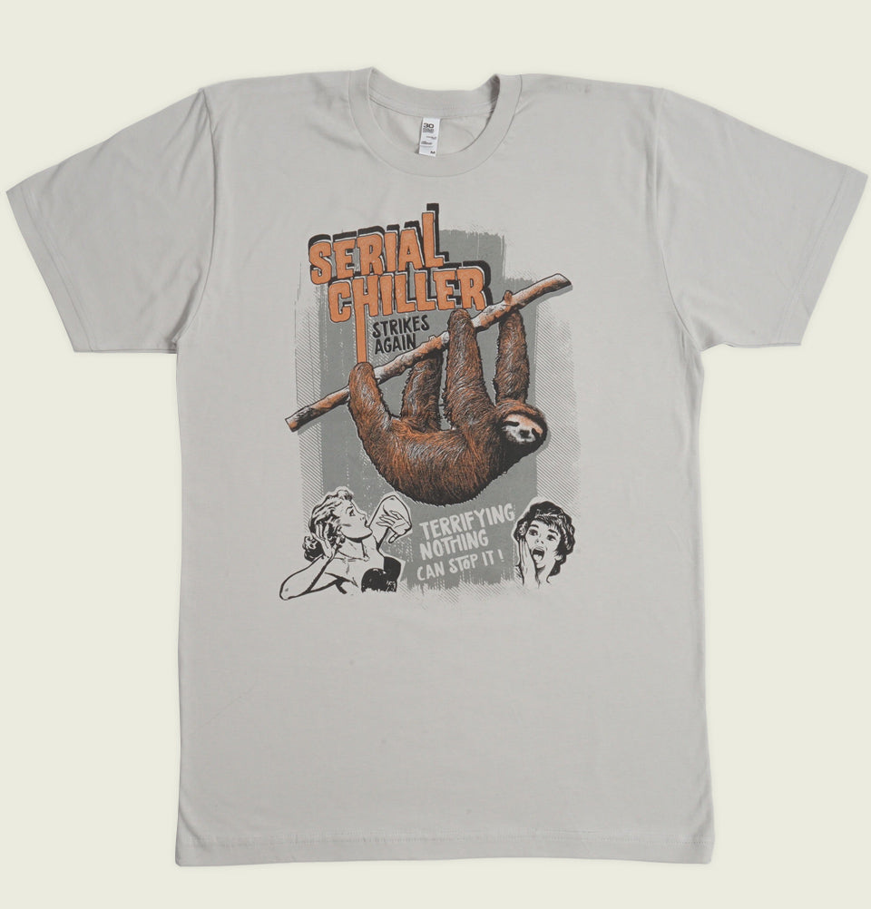 T-shirt SERIAL CHILLER by T-shirtology Grey Graphic Tee Shirt - Tees.ca