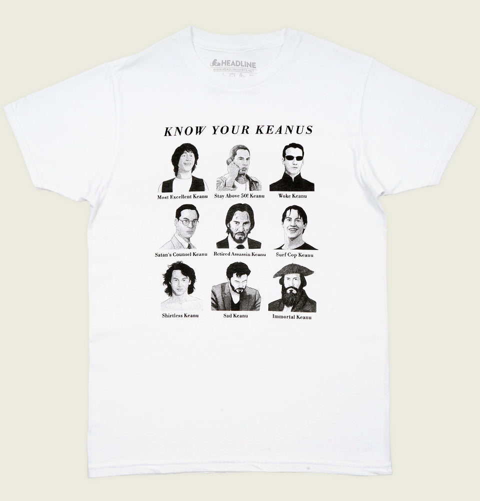 KNOW YOUR KEANUS White Unisex t-shirt - Headline - Tees.ca