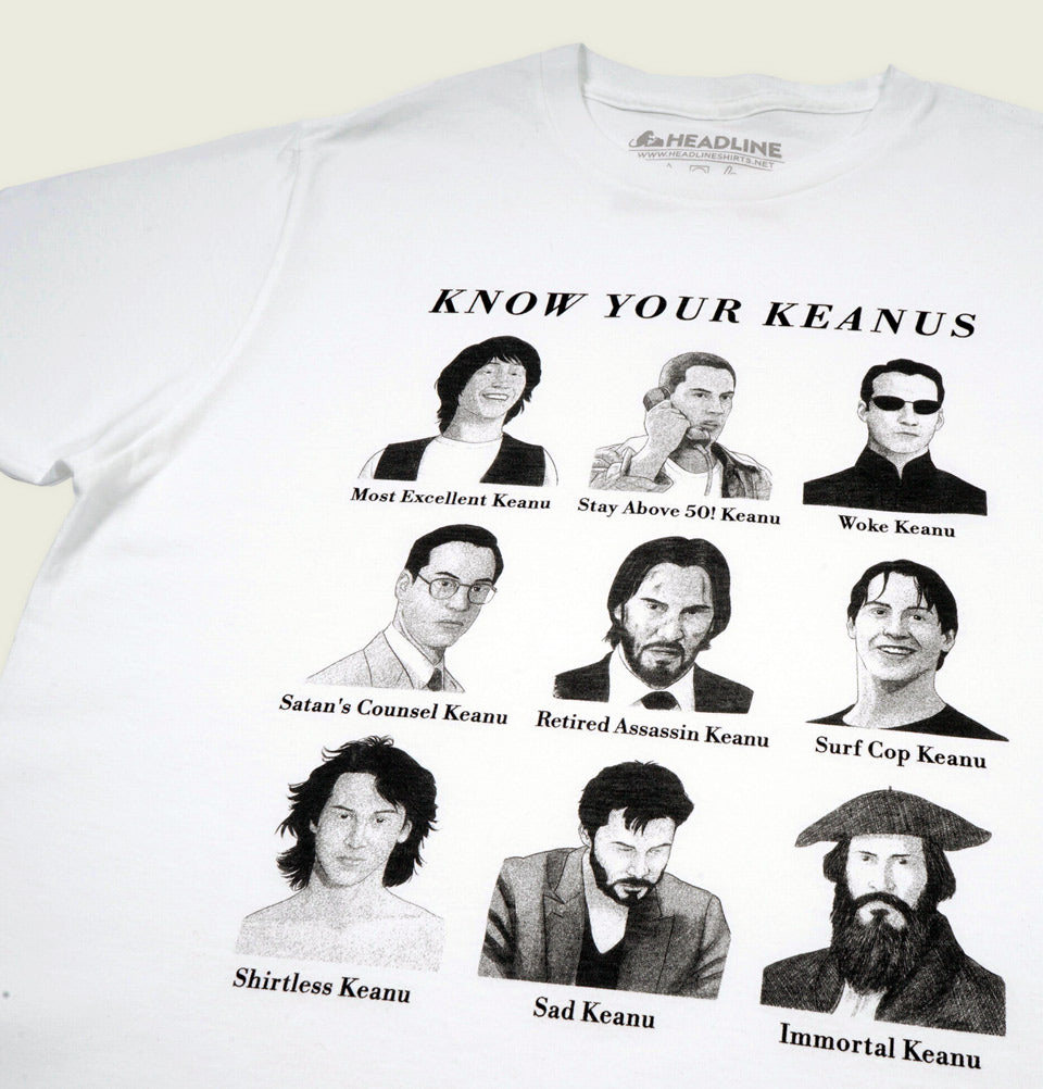 KNOW YOUR KEANUS White Unisex t-shirt - Headline - Tees.ca